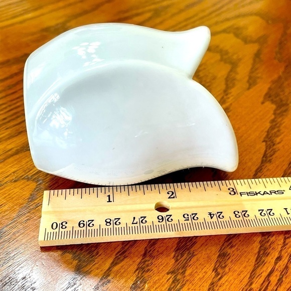 Bud Vase Ceramic Flower Ribbon White Pink Green Small Vintage - Picture 6 of 8